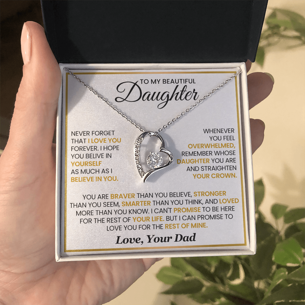 Daughter From Dad Never Forget That I Love You Forever Love Necklace