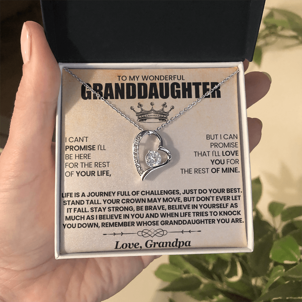 I Can't Promise I'll Be Here For The Rest Of Your Life Granddaughter From Grandpa Forever Love Necklace