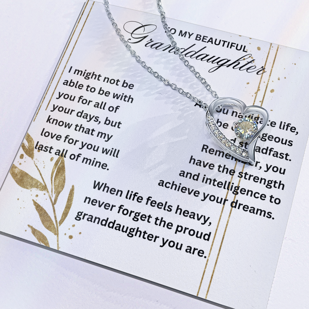 Granddaughter When Life Feels Heavy Never Forget Forever Love Necklace