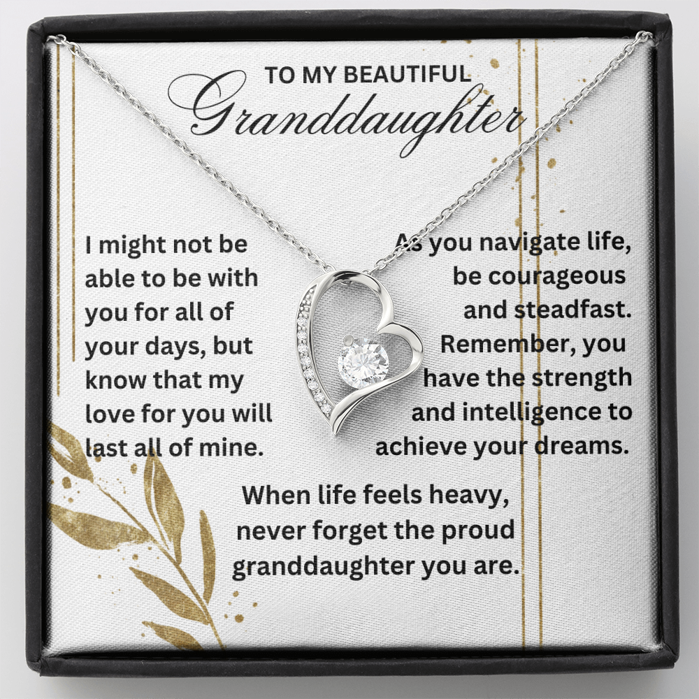 Granddaughter When Life Feels Heavy Never Forget Forever Love Necklace