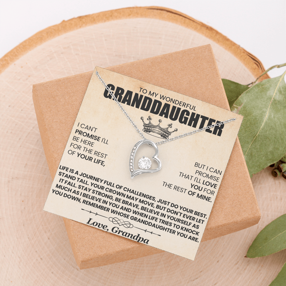 I Can't Promise I'll Be Here For The Rest Of Your Life Granddaughter From Grandpa Forever Love Necklace