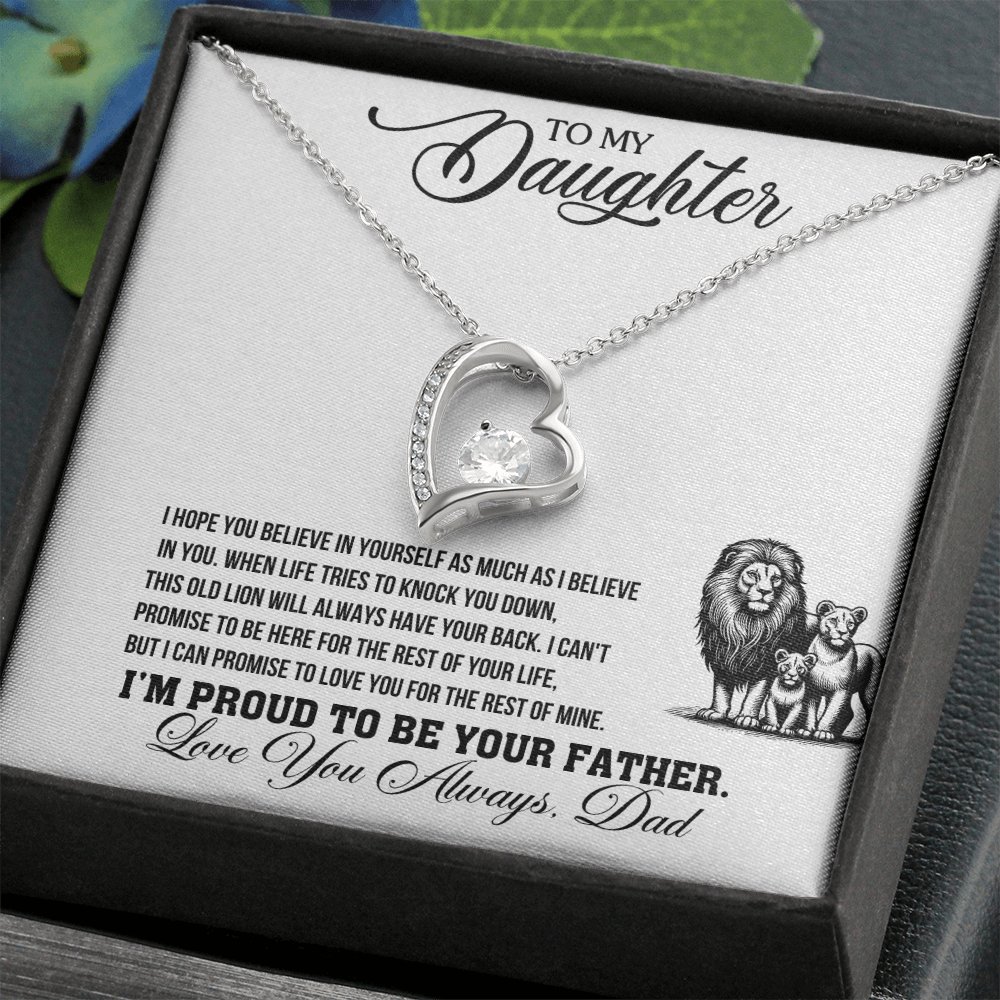 I Hope you Believe in Yourself Daughter From Dad Forever Love Necklace