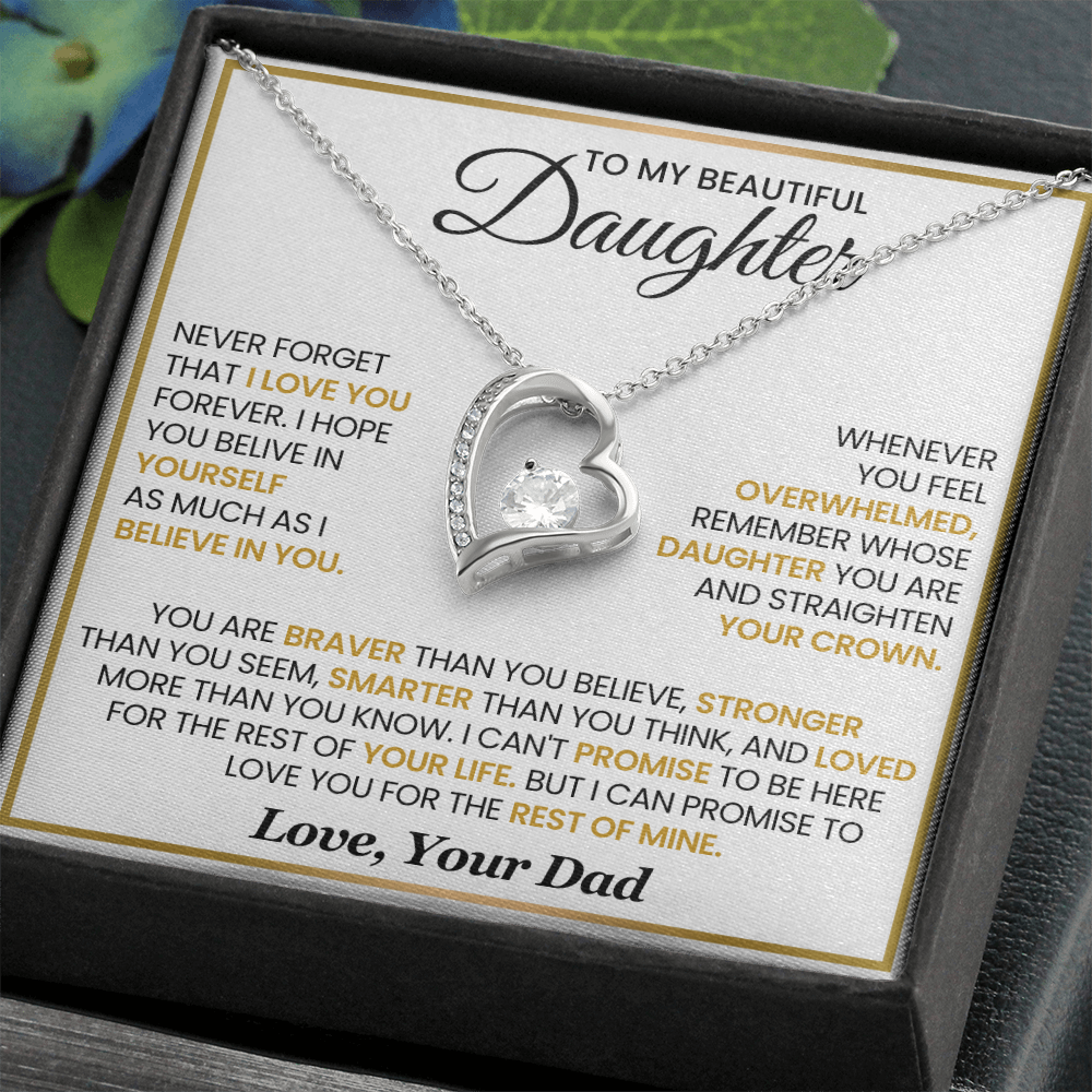 Daughter From Dad Never Forget That I Love You Forever Love Necklace