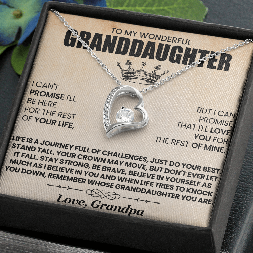 I Can't Promise I'll Be Here For The Rest Of Your Life Granddaughter From Grandpa Forever Love Necklace