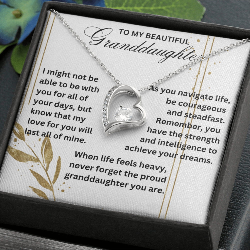 Granddaughter When Life Feels Heavy Never Forget Forever Love Necklace