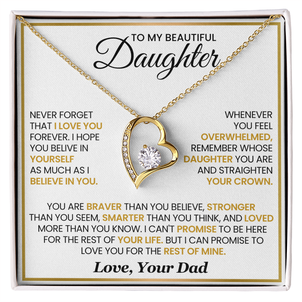 Daughter From Dad Never Forget That I Love You Forever Love Necklace