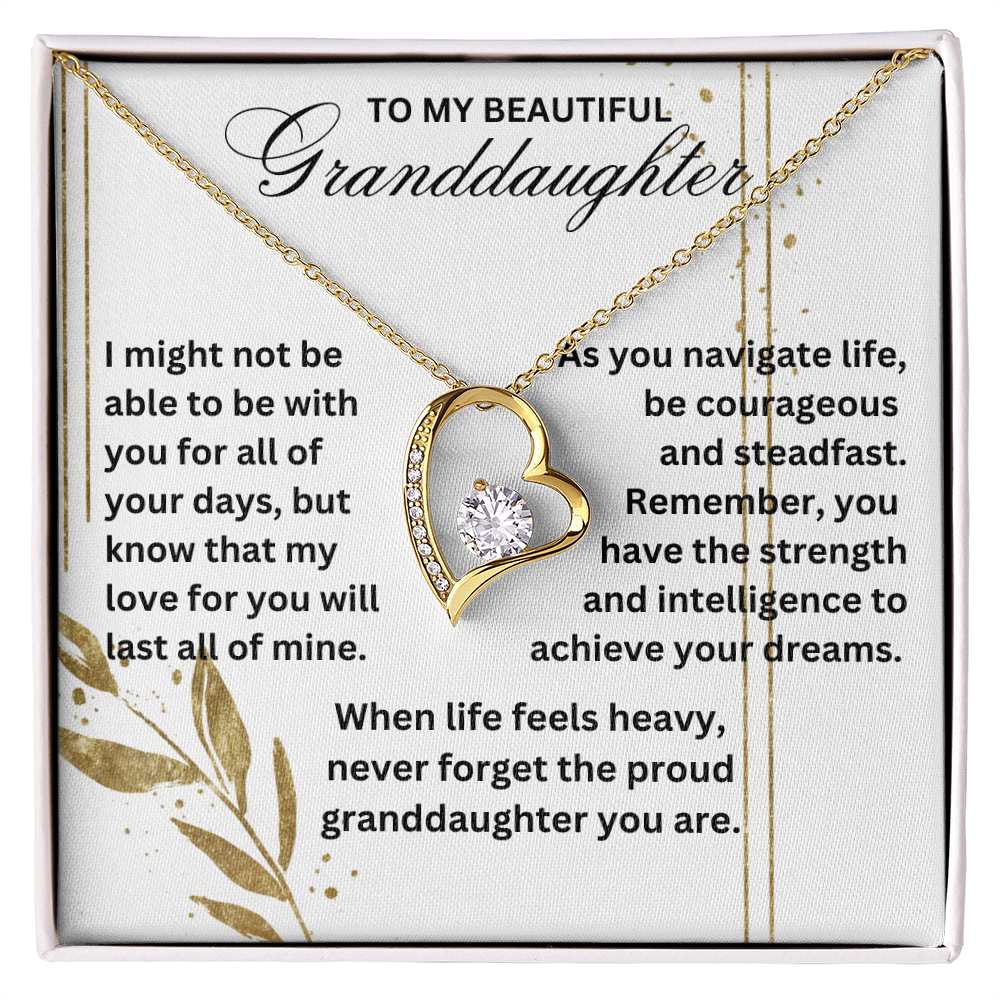 Granddaughter When Life Feels Heavy Never Forget Forever Love Necklace