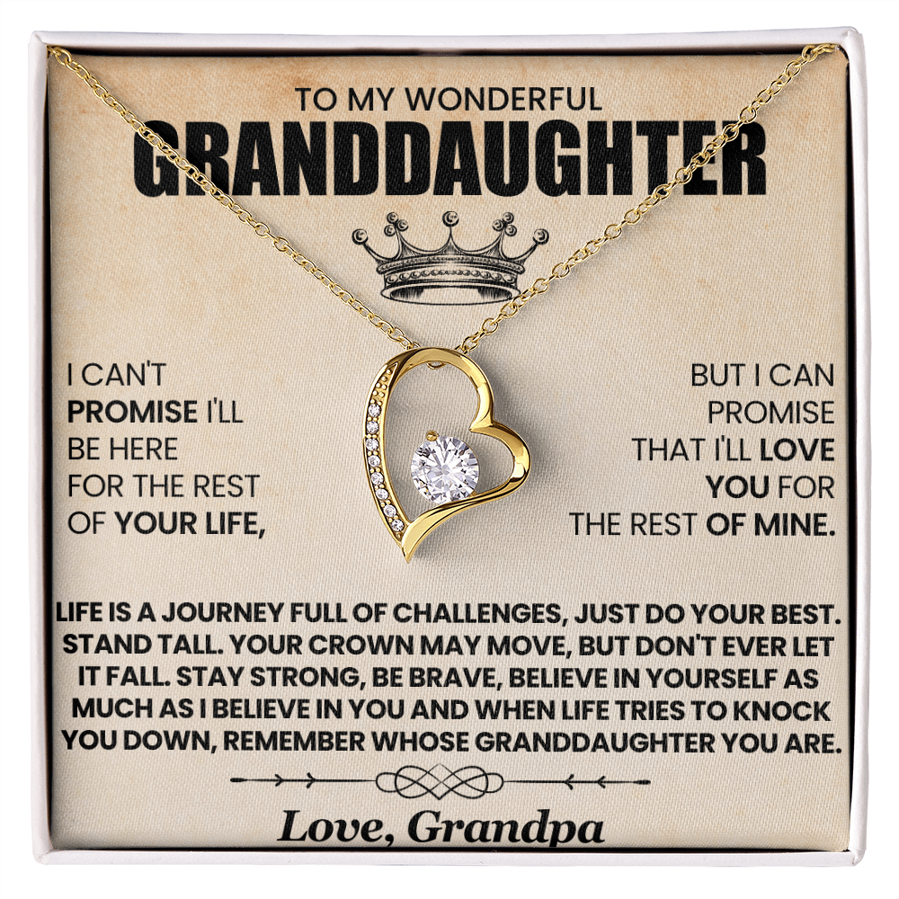 I Can't Promise I'll Be Here For The Rest Of Your Life Granddaughter From Grandpa Forever Love Necklace