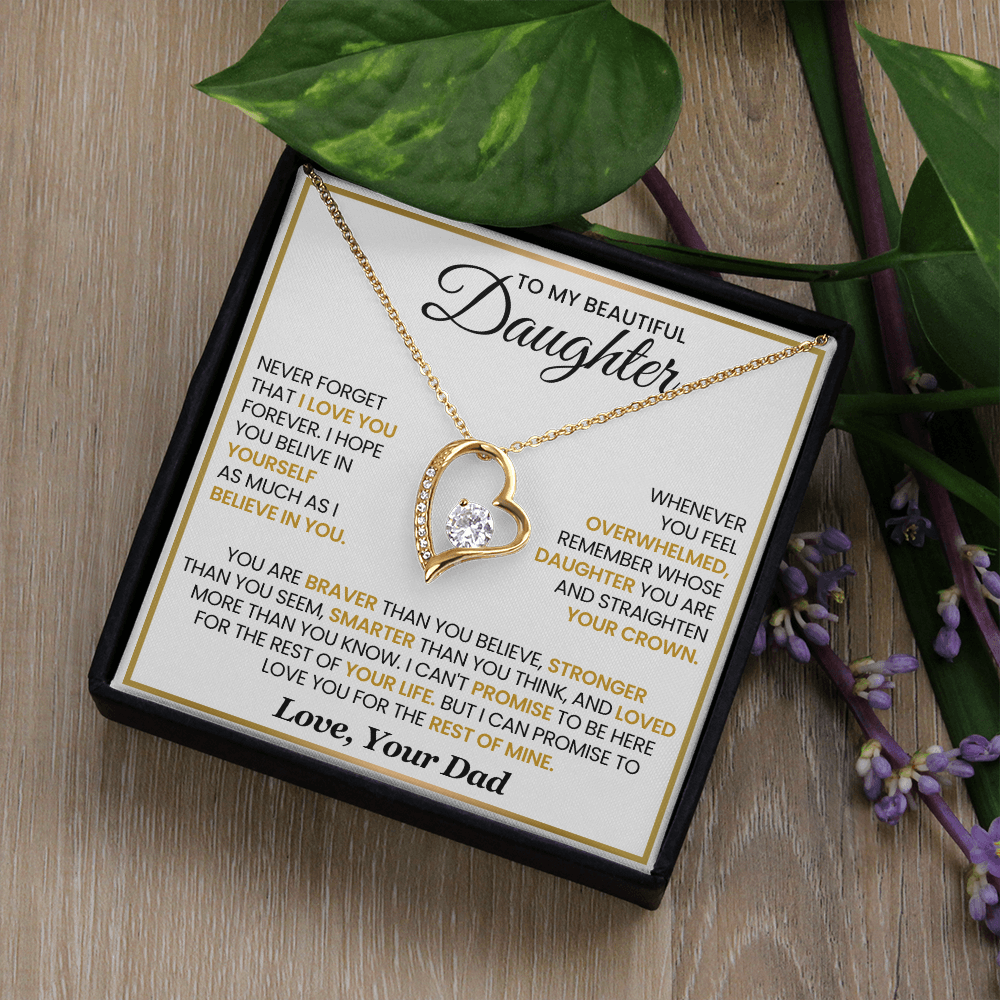 Daughter From Dad Never Forget That I Love You Forever Love Necklace