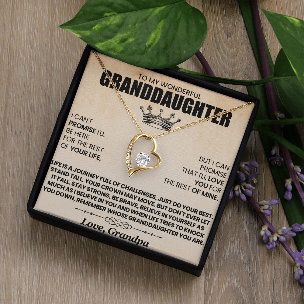 I Can't Promise I'll Be Here For The Rest Of Your Life Granddaughter From Grandpa Forever Love Necklace