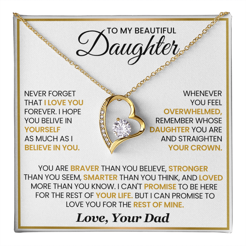 Daughter From Dad Never Forget That I Love You Forever Love Necklace