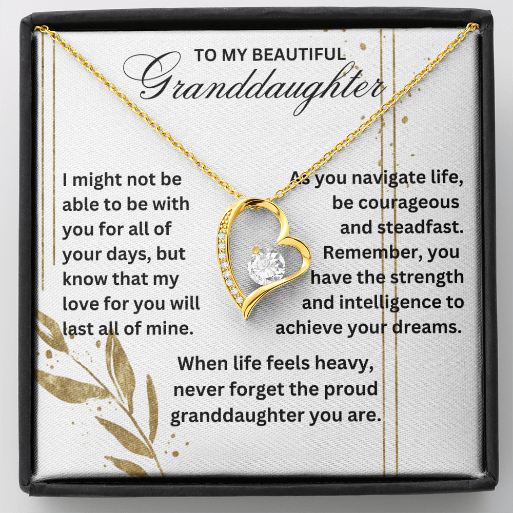 Granddaughter When Life Feels Heavy Never Forget Forever Love Necklace