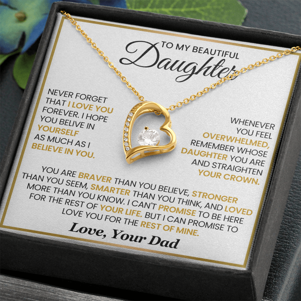Daughter From Dad Never Forget That I Love You Forever Love Necklace