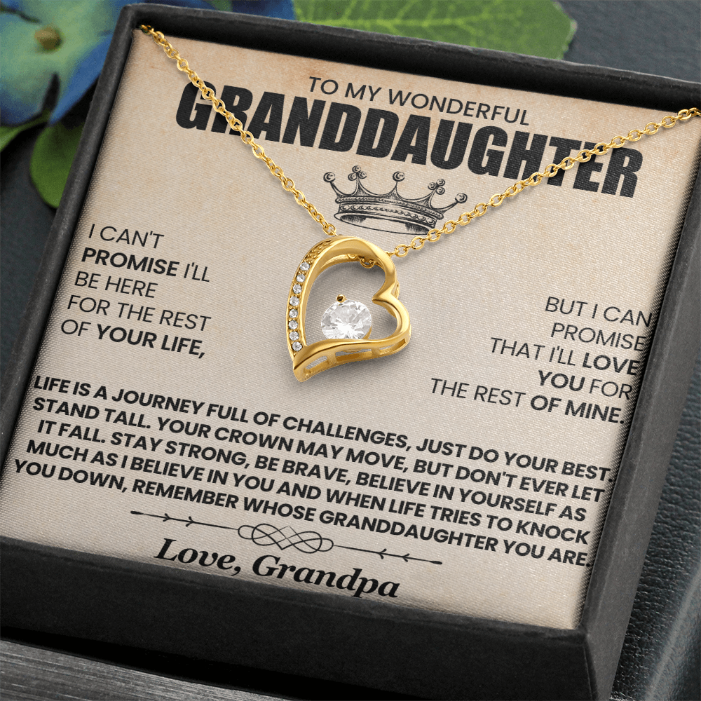 I Can't Promise I'll Be Here For The Rest Of Your Life Granddaughter From Grandpa Forever Love Necklace