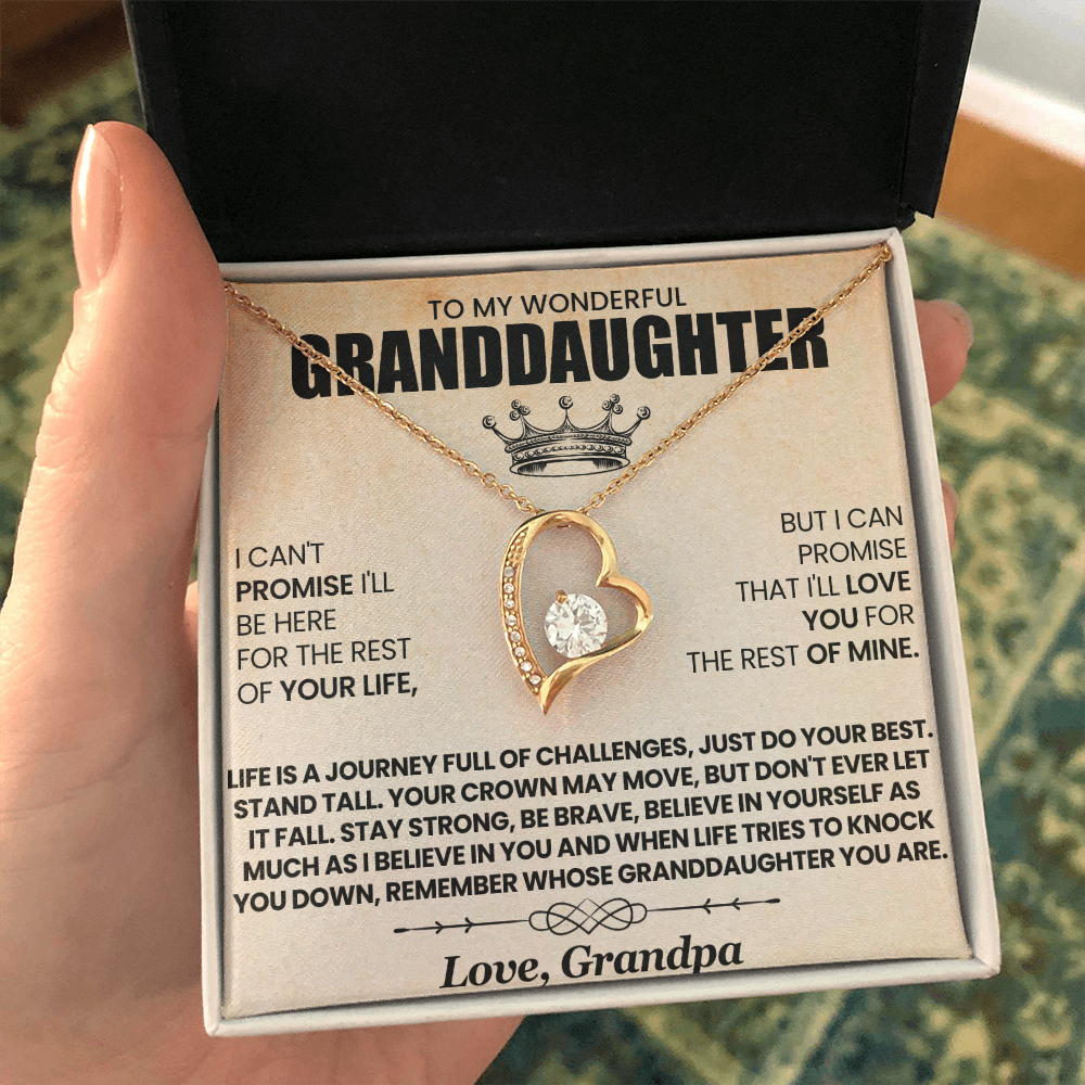 I Can't Promise I'll Be Here For The Rest Of Your Life Granddaughter From Grandpa Forever Love Necklace