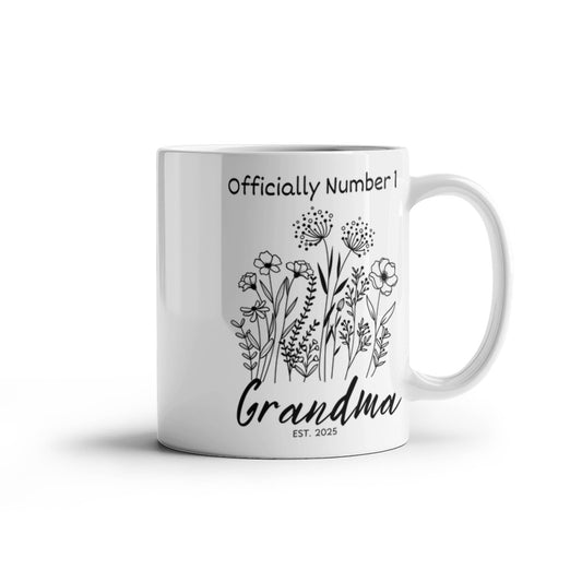 Officially Number 1 Grandma 15 Ounce Coffee Mug  Gift For Mother's Day Or Birthday