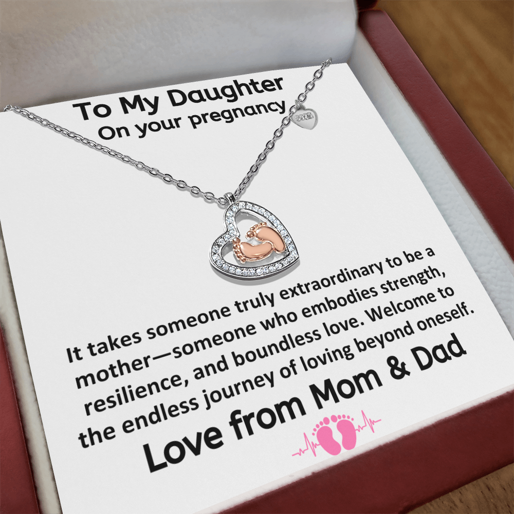 Daughter It Takes Someone Truly Extraordinary To Be A Mother Baby Feet Heart Necklace From Parents