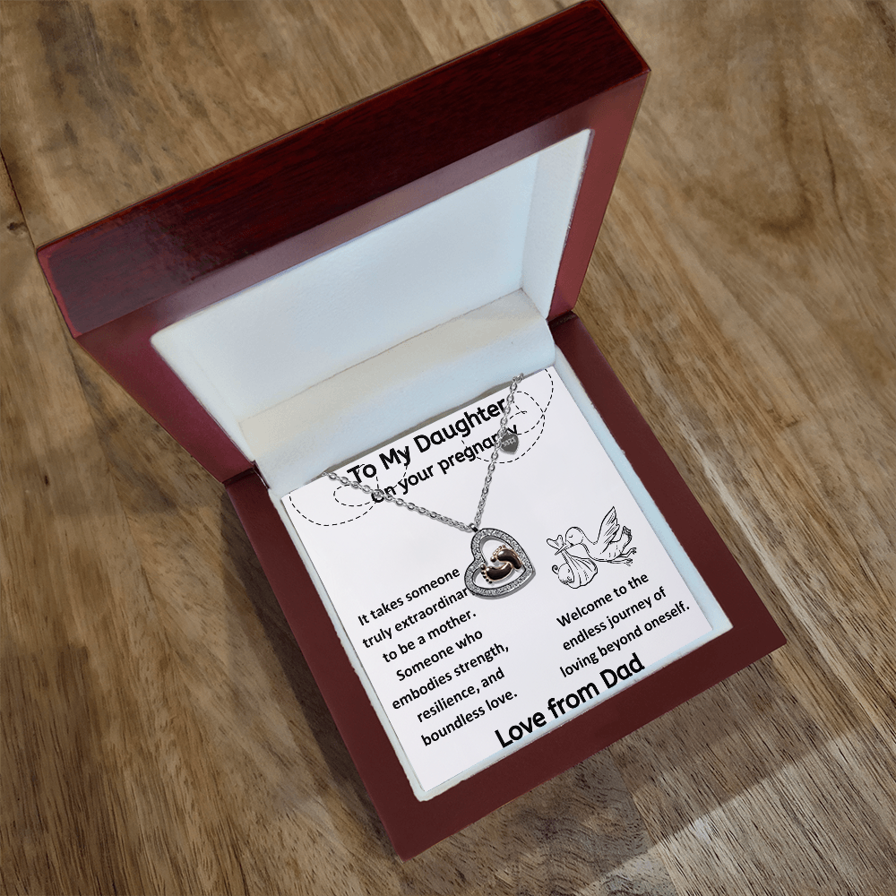 It Takes Someone Truly Extraordinary To Be A Mother Daughter from Dad  Baby Feet Heart Necklace