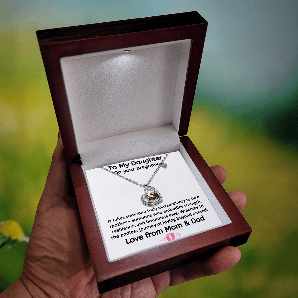 Daughter It Takes Someone Truly Extraordinary To Be A Mother Baby Feet Heart Necklace From Parents