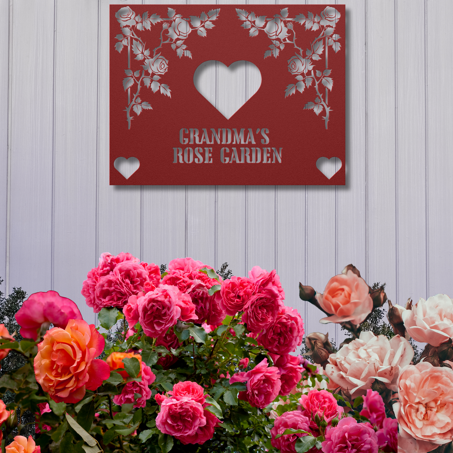 PSERSONALIZED Metal Wall Art - Grandma’s Rose Garden