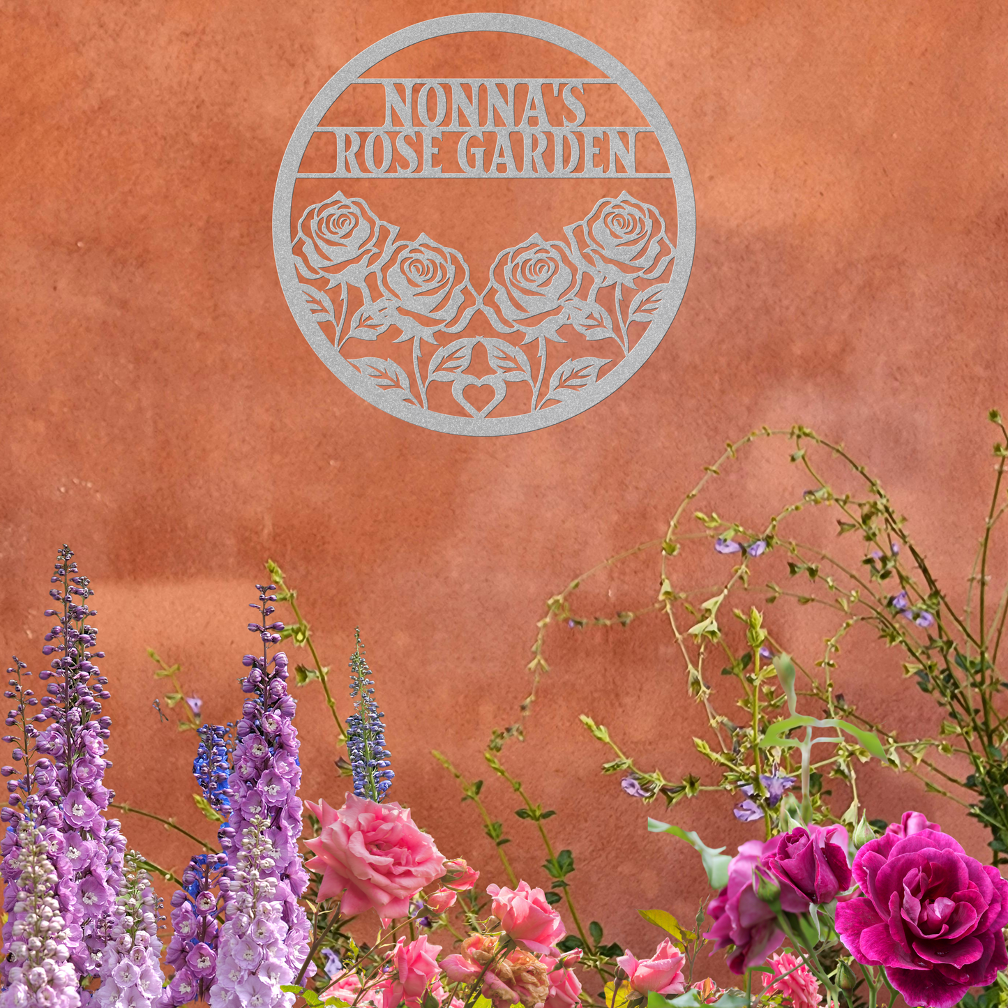 PERSONALIZED Metal Wall Art - Nonna's Rose Garden