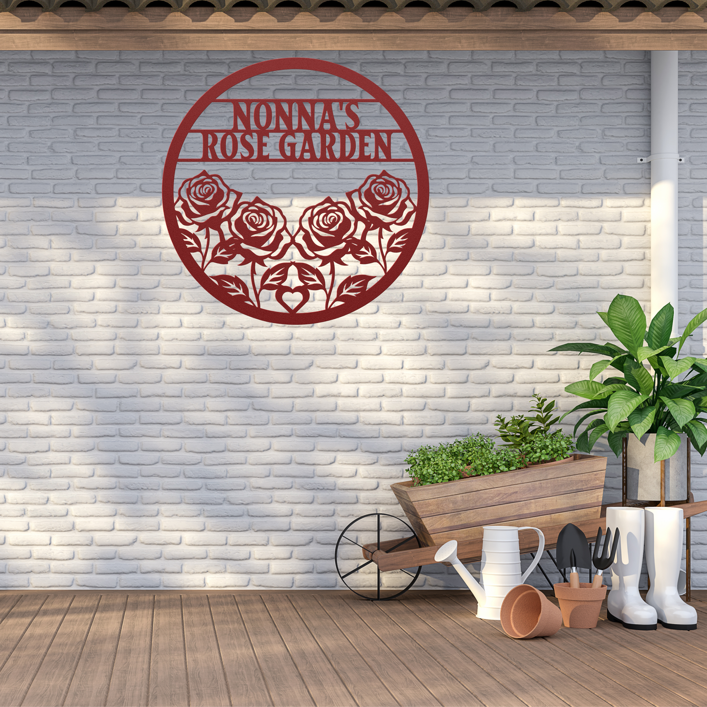 PERSONALIZED Metal Wall Art - Nonna's Rose Garden