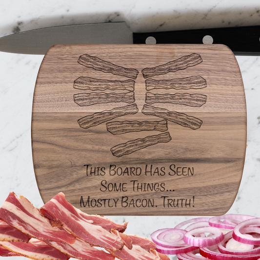 Funny Camping Cutting Board This Board Has Seen Some Things Mostly Bacon