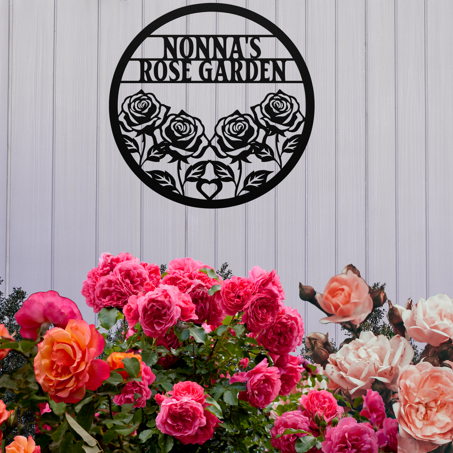 PERSONALIZED Metal Wall Art - Nonna's Rose Garden