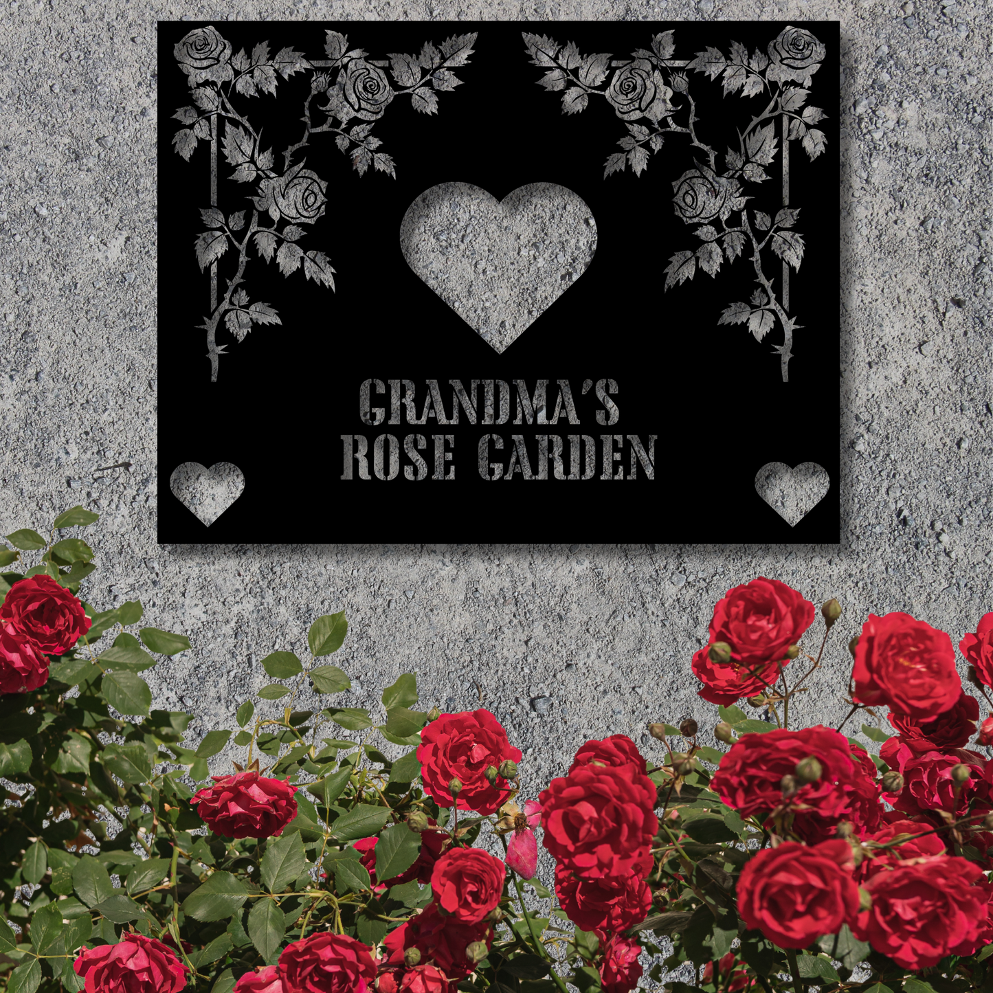 PSERSONALIZED Metal Wall Art - Grandma’s Rose Garden