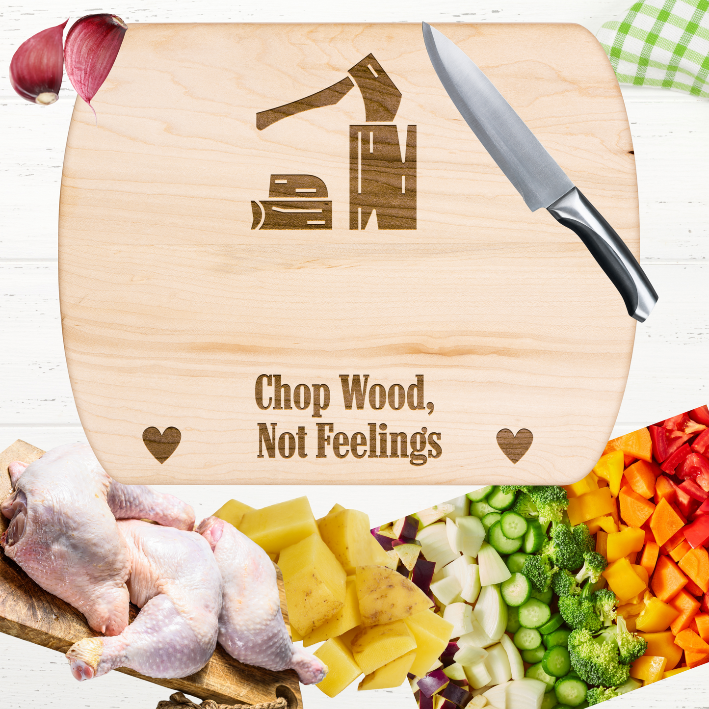 Unique Cutting Board Cut Wood Not Feelings