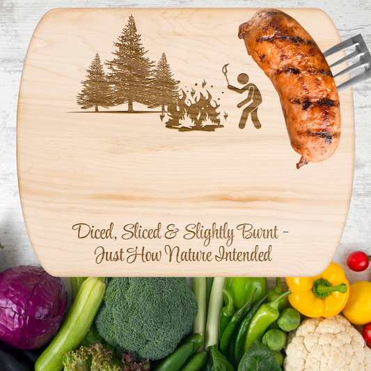 Unique Funny Camping Cutting Board Diced Sliced