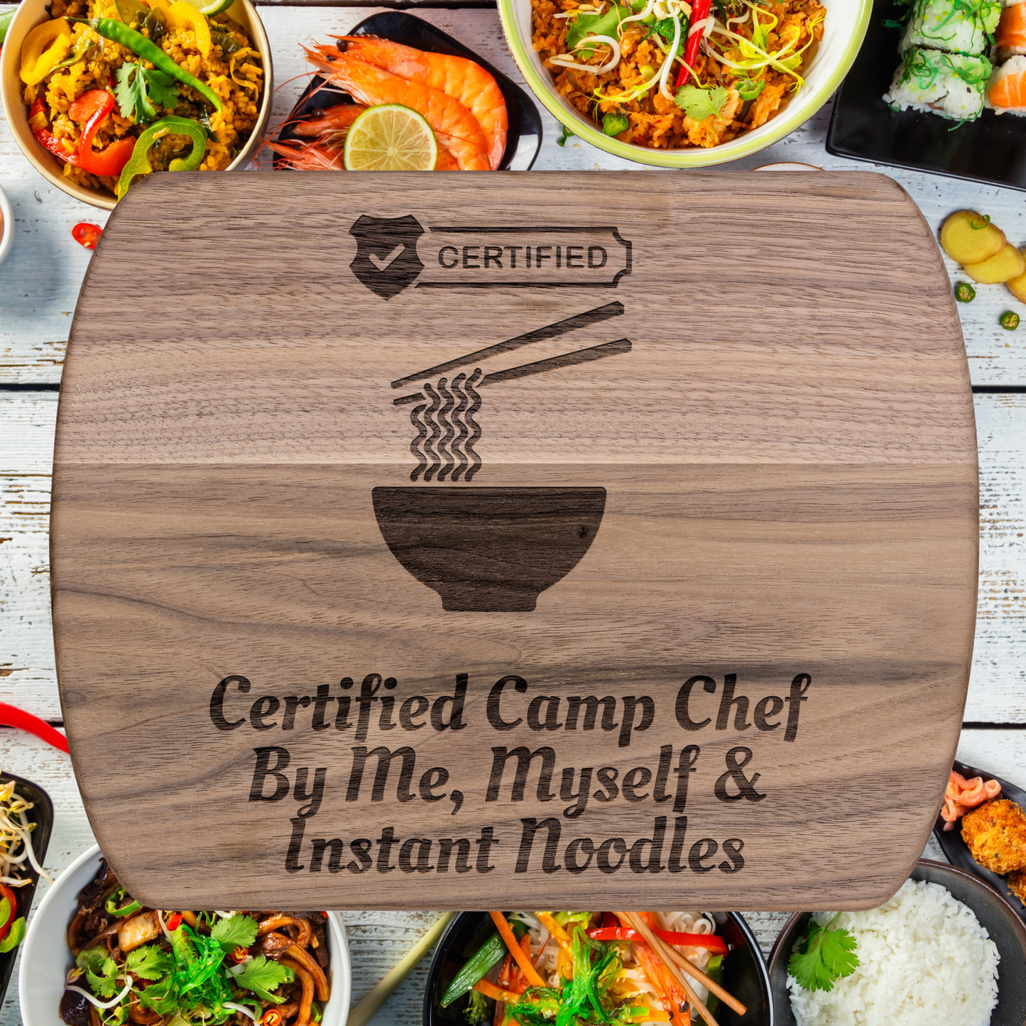 Funny Camping Cutting Board Certified Camp Chef