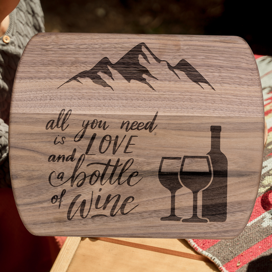 Funny Camping Cutting Board All You Need is Love