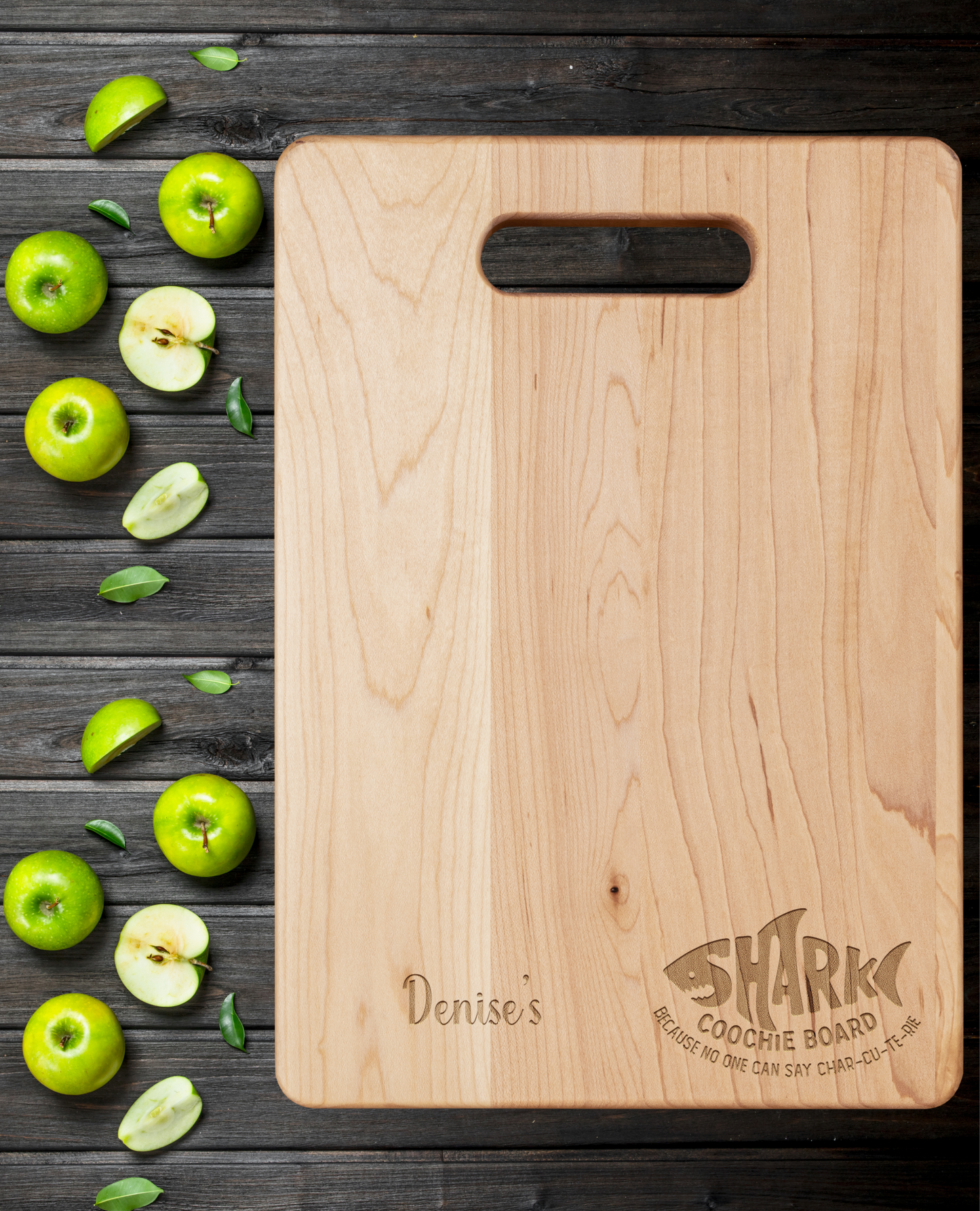 Personalized Shark Coochie Maple Cutting Board