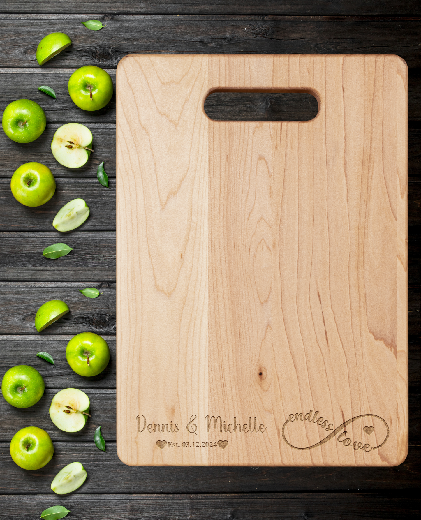 Personalized Endless Love Maple Cutting Board For Couple