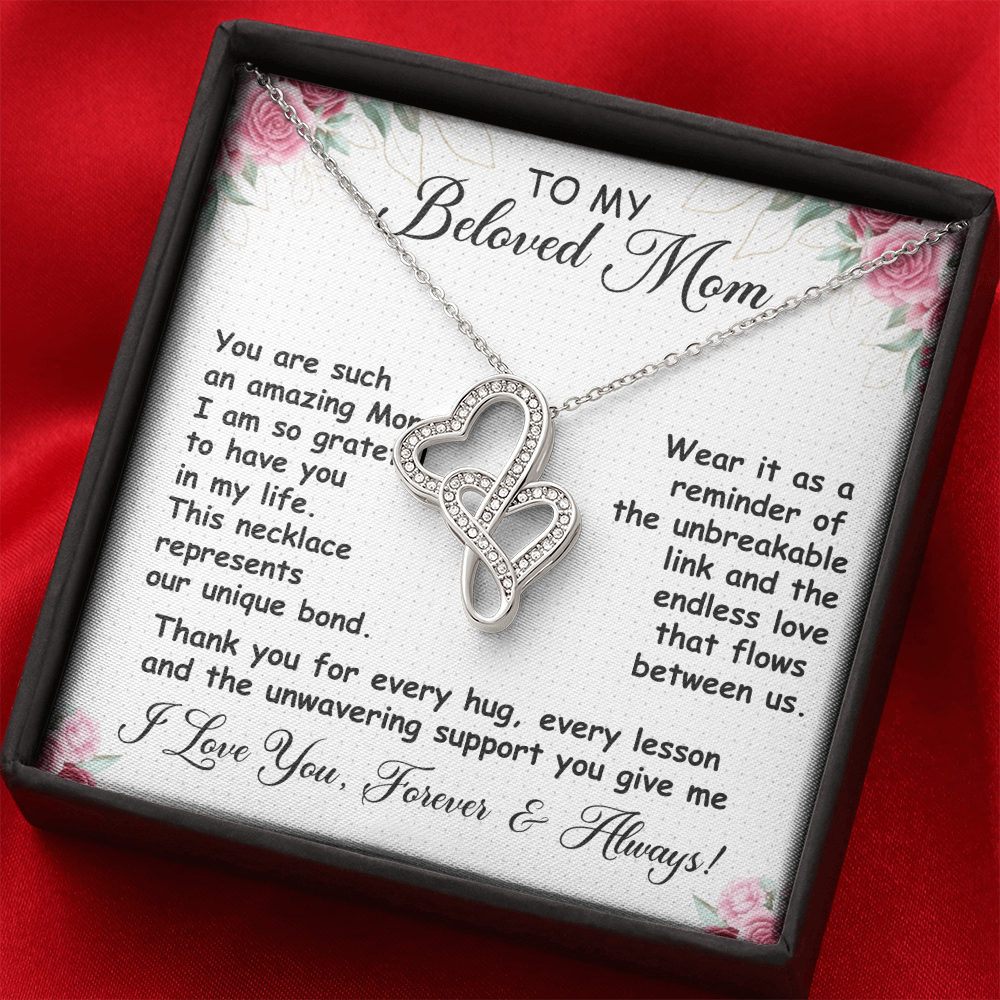 My Beloved Mom Heart-To-Heart Pendant Necklace You Are Such An Amazing Mom
