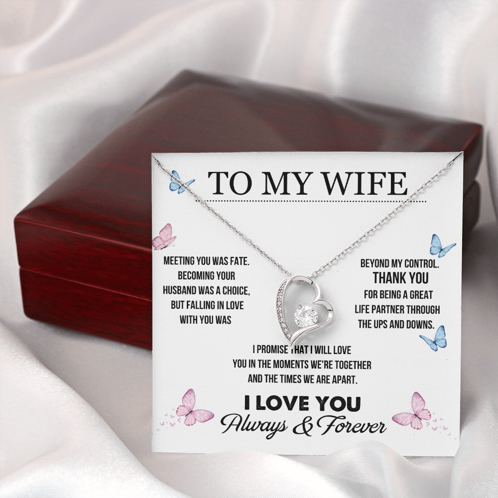 Meeting You Was Fate I Love You Always & Forever - Forever Love Necklace For Wife