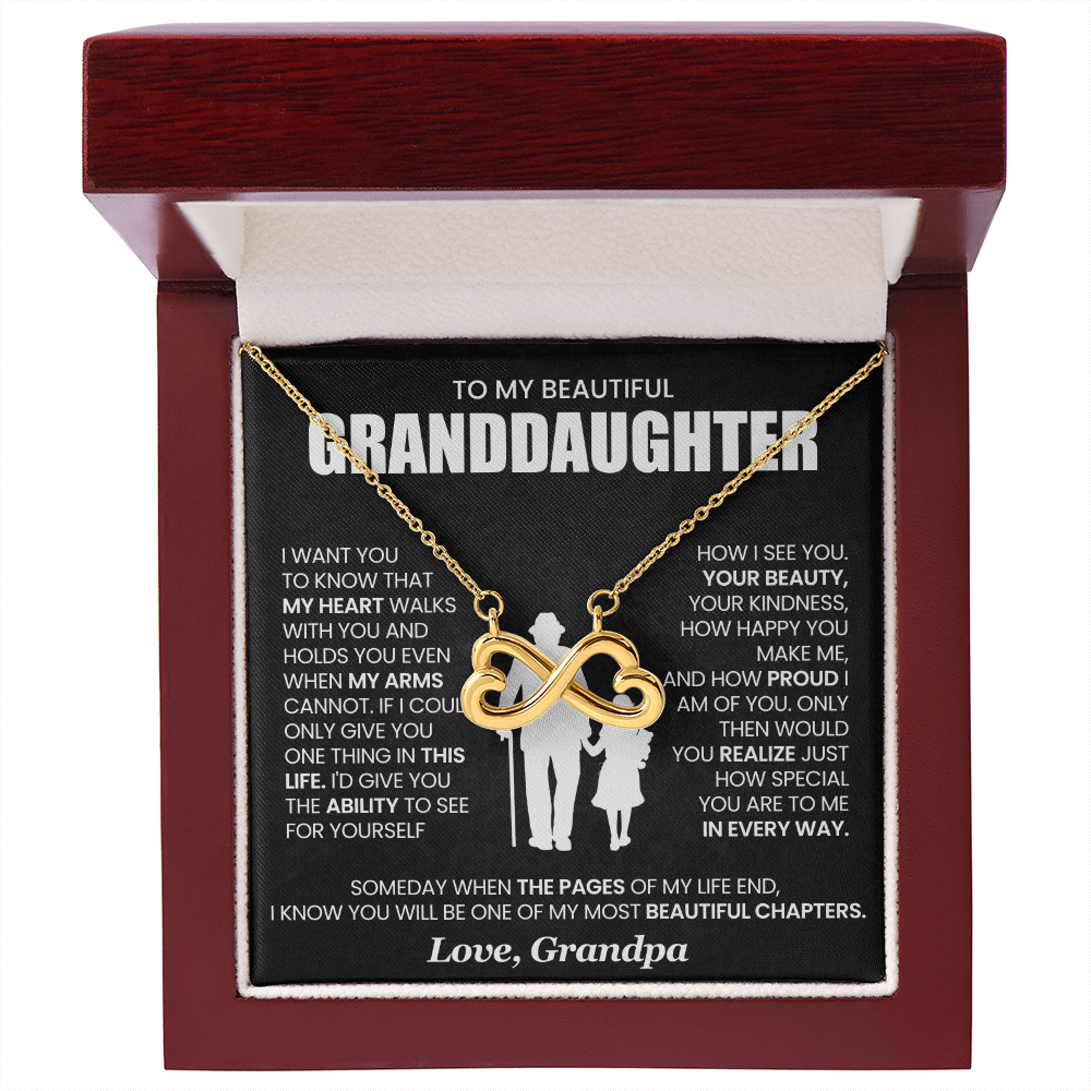 Granddaughter From Grandpa My Heart Walks With You Endless Love Necklace