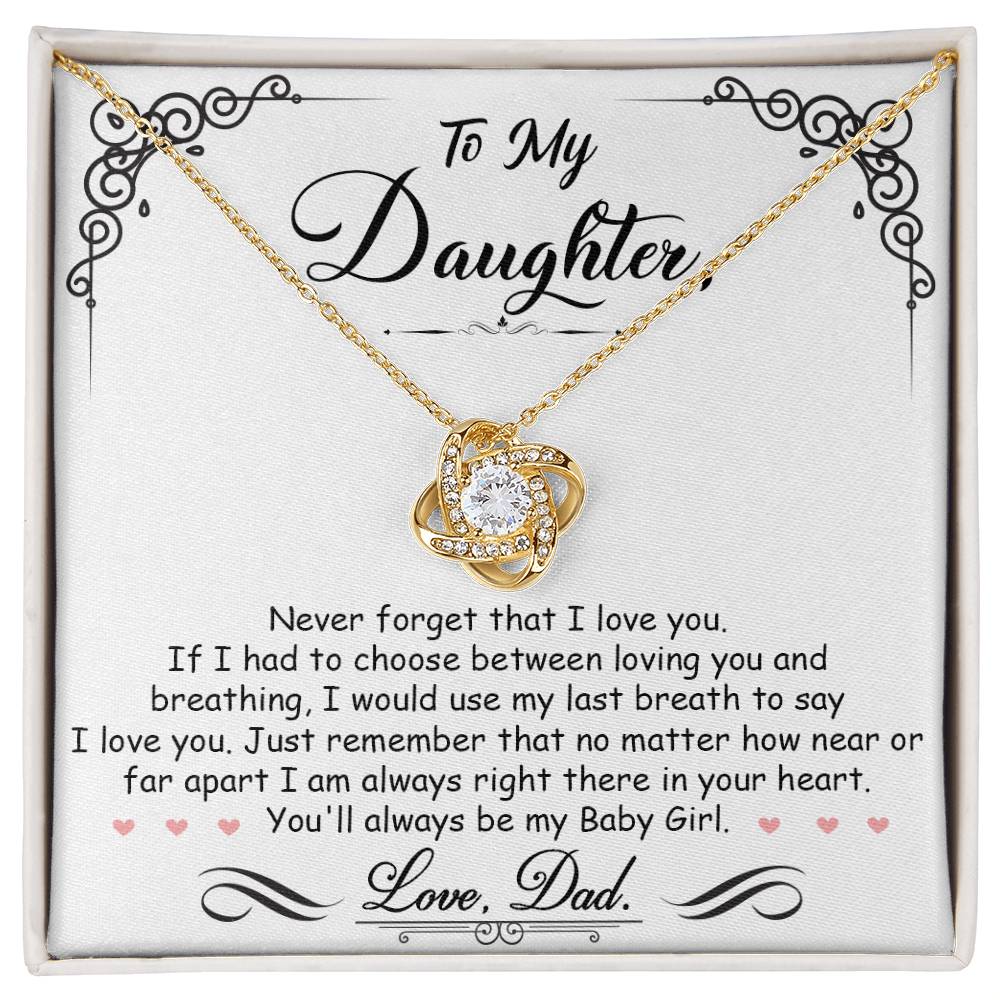 To My Daughter Necklace, I'm Always Right Here In Your Heart