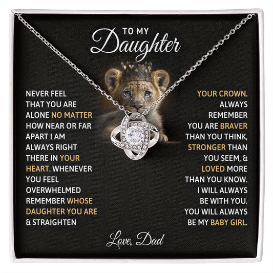 To My Daughter Necklace, You Will Always Be My Baby Girl