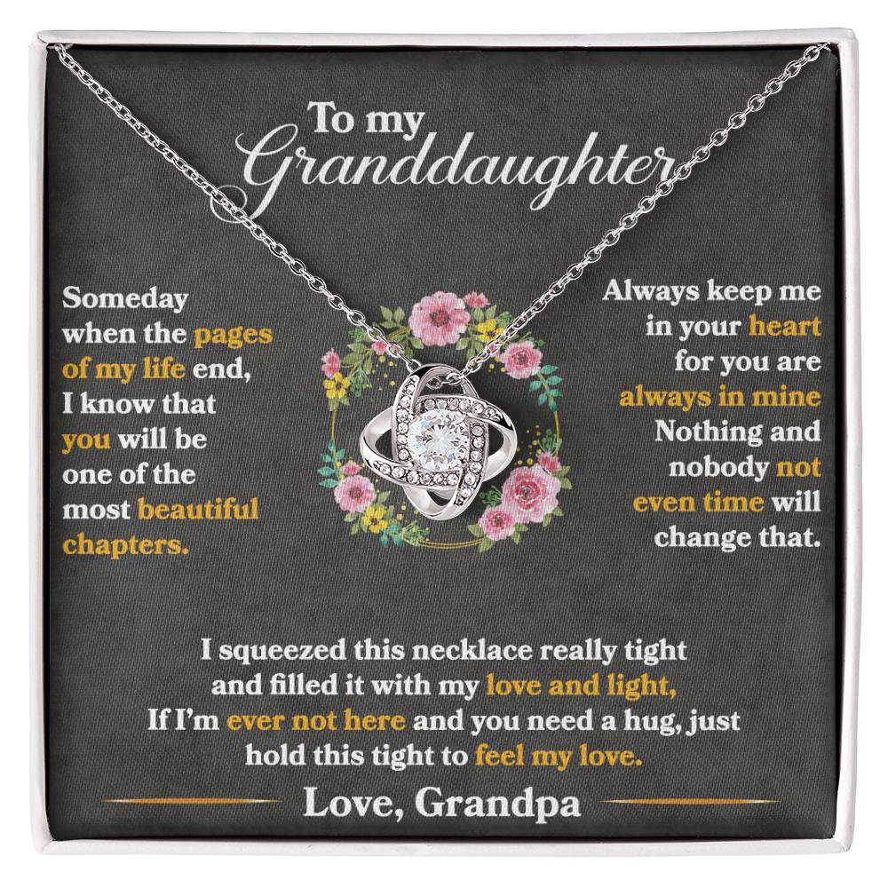 To My Granddaughter Necklace, Hold This Tight To Feel My Love