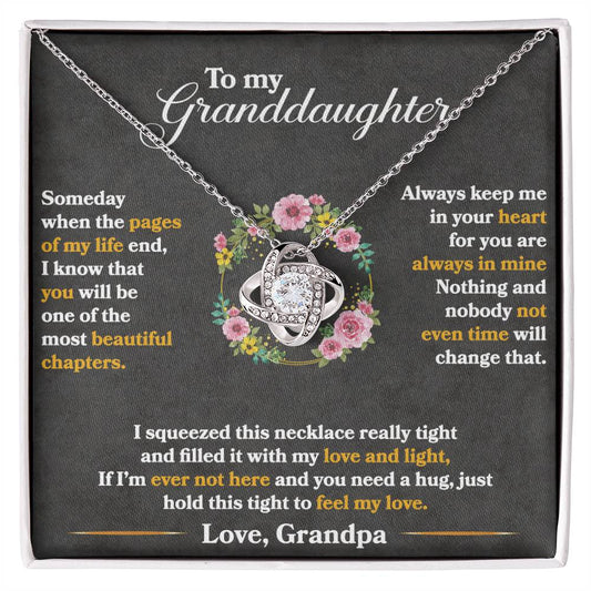To My Granddaughter Necklace, Hold This Tight To Feel My Love