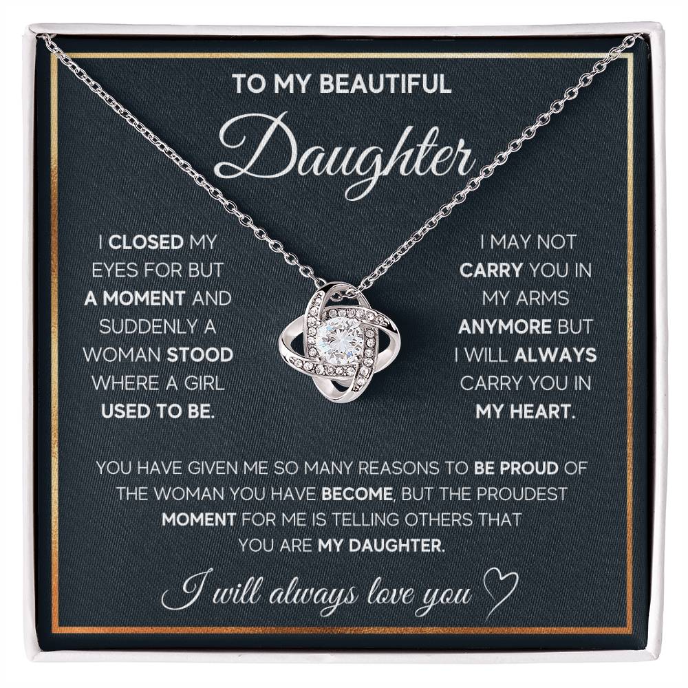 To My Daughter Necklace, I Will Always Carry You In My Heart