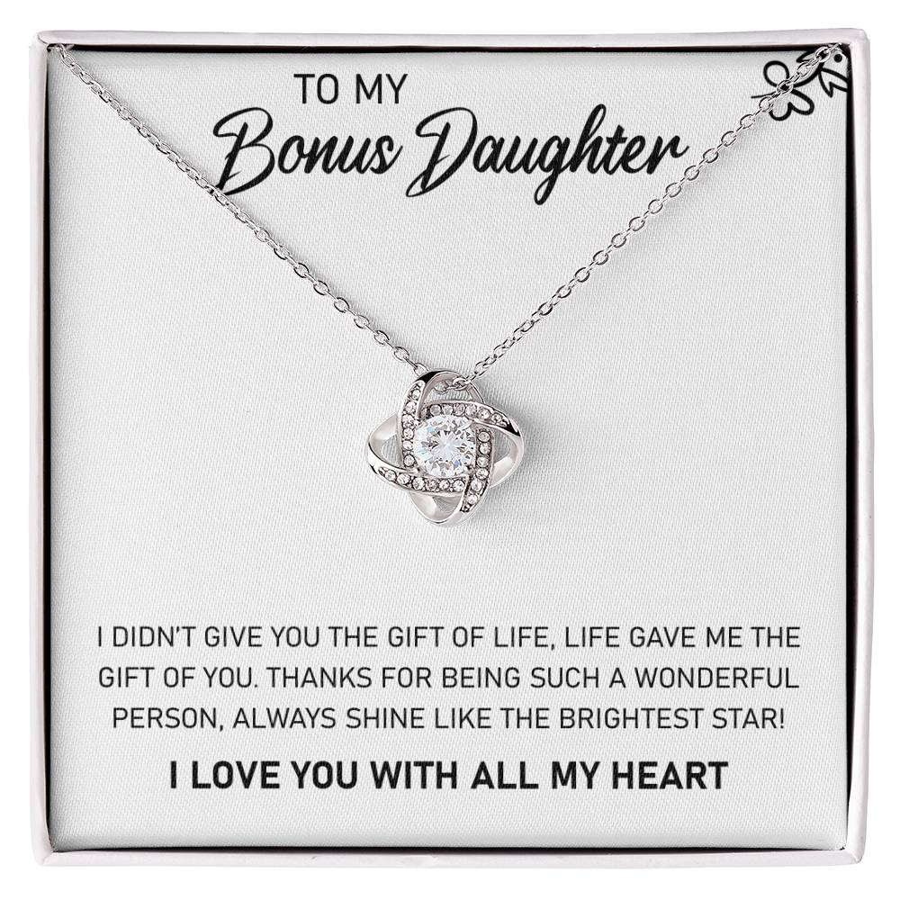 To My Bonus Daughter Necklace, Always Shine Like The Brightest Star
