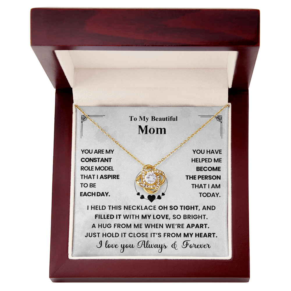 Mom Love Knot Necklace A Hug From Me When We're Apart From My Heart
