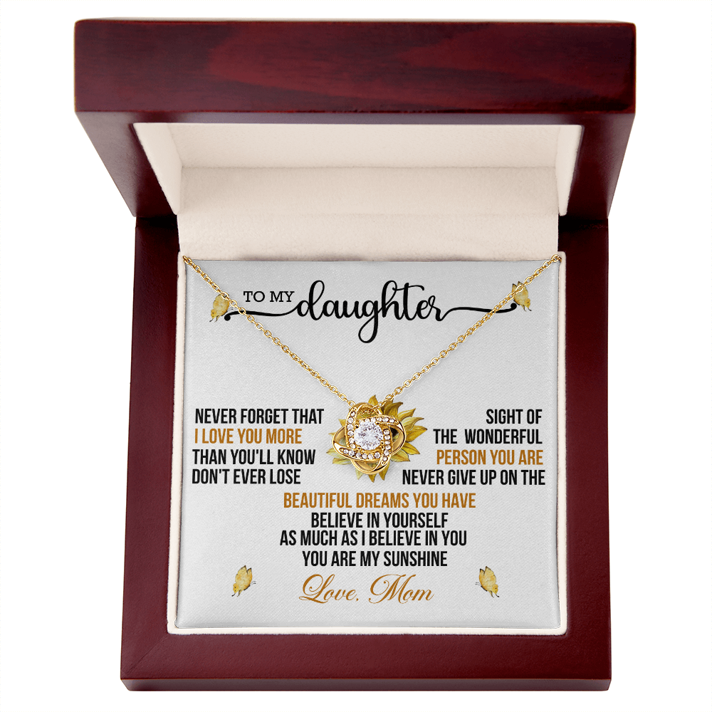 Daughter Never Forget That I Love You More Than You'll Ever Know Love Knot Necklace From Mom