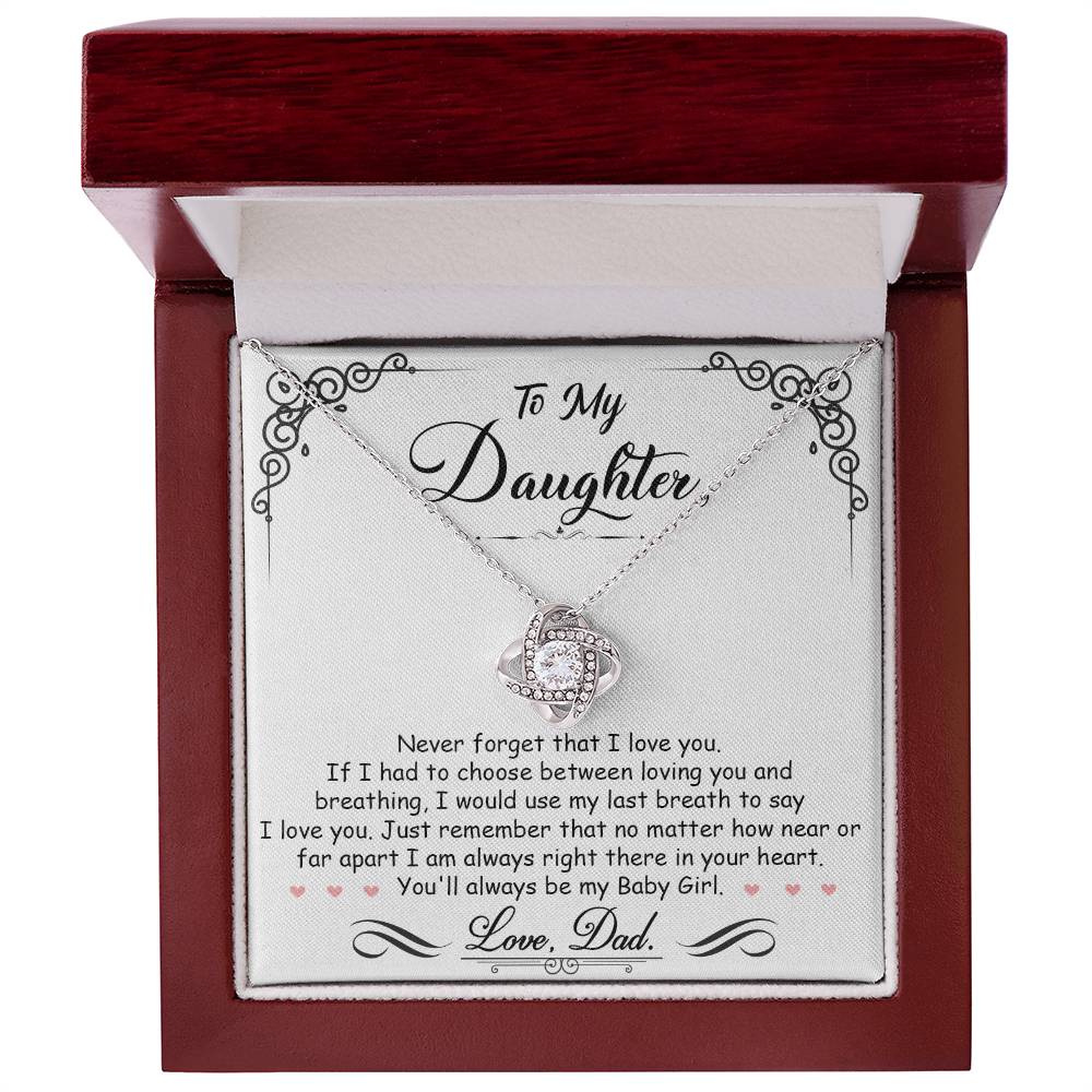To My Daughter Necklace, I'm Always Right Here In Your Heart