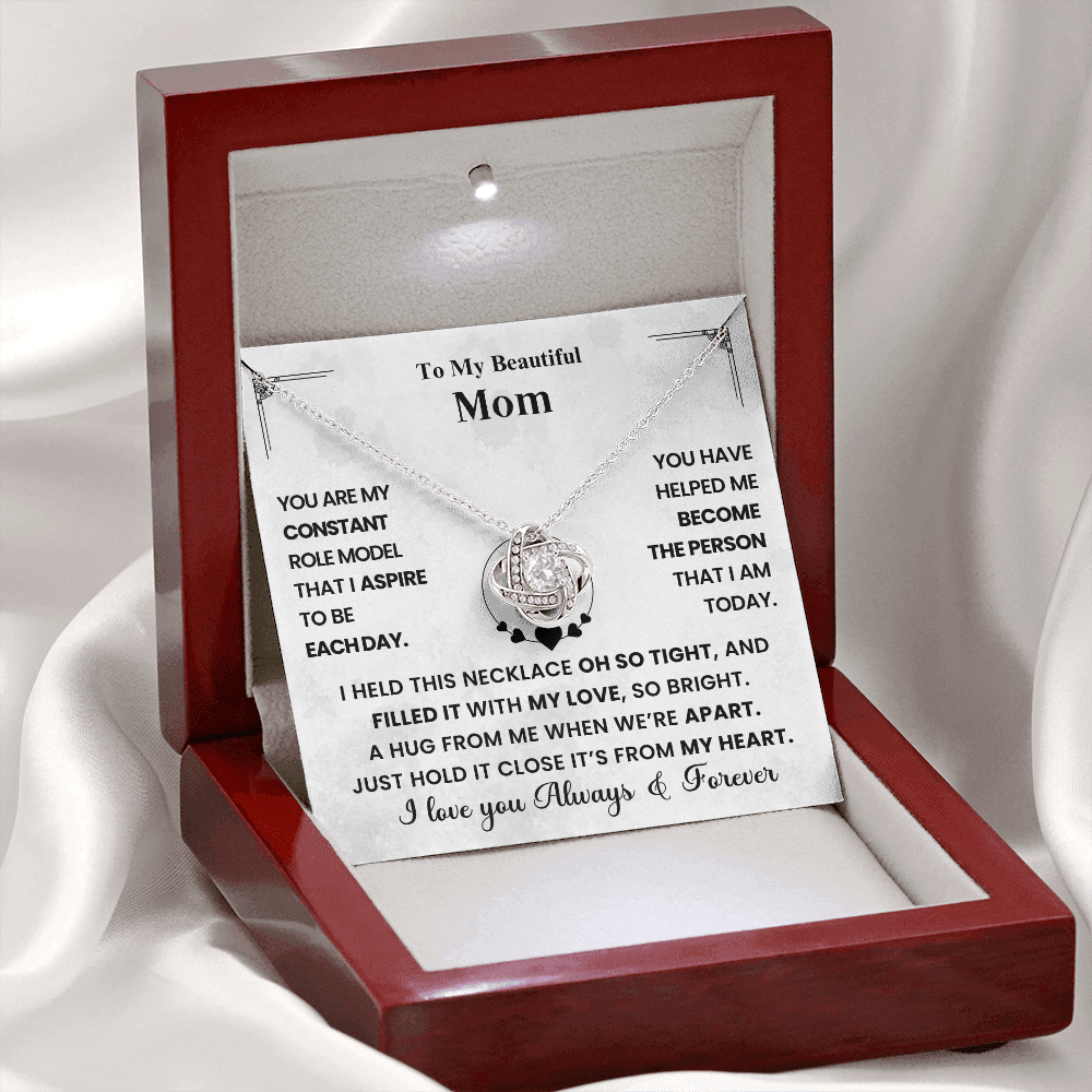 Mom Love Knot Necklace A Hug From Me When We're Apart From My Heart