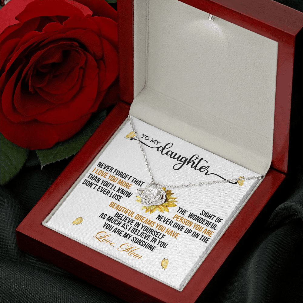 Daughter Never Forget That I Love You More Than You'll Ever Know Love Knot Necklace From Mom