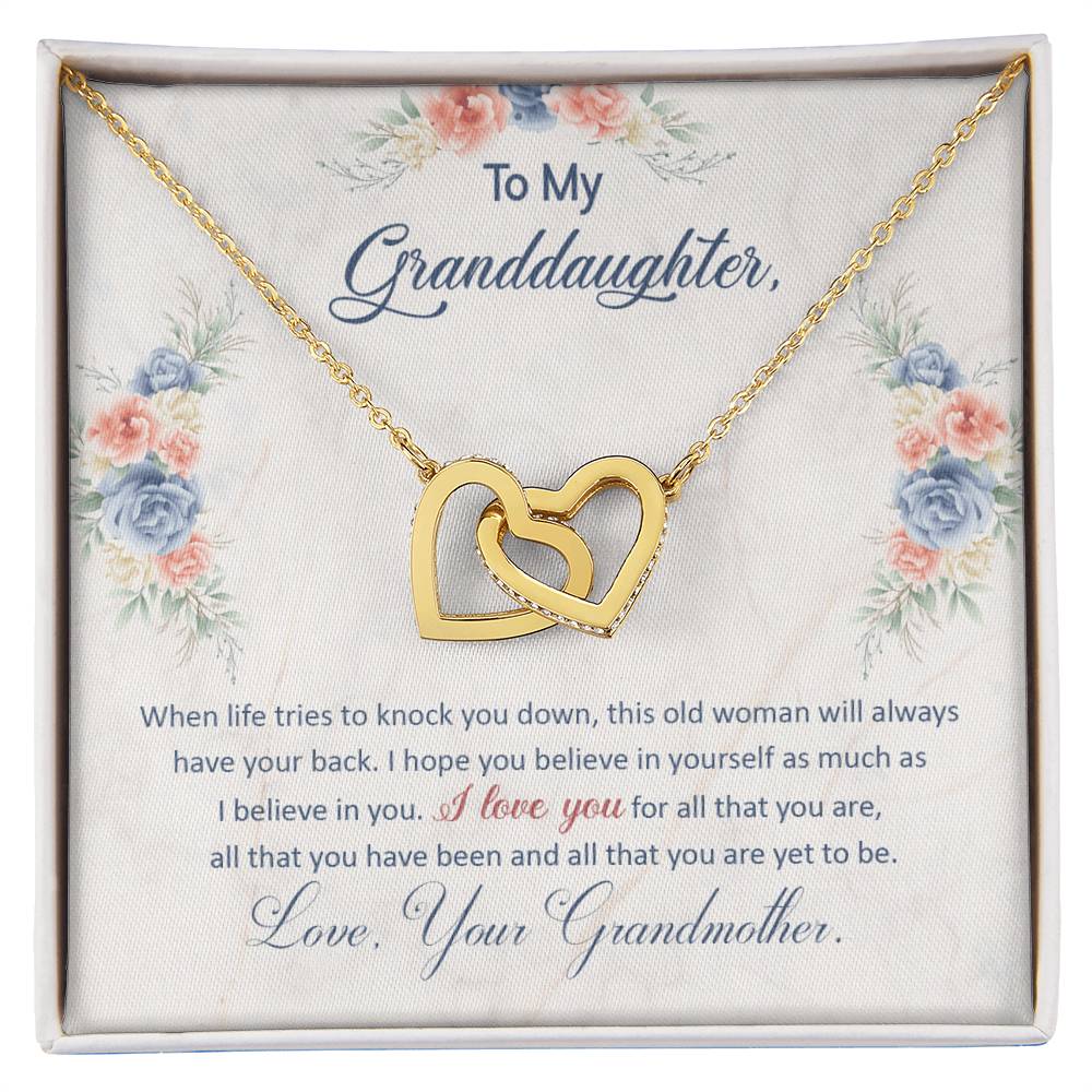To My Granddaughter Necklace, This Old Woman Will Always Have Your Back